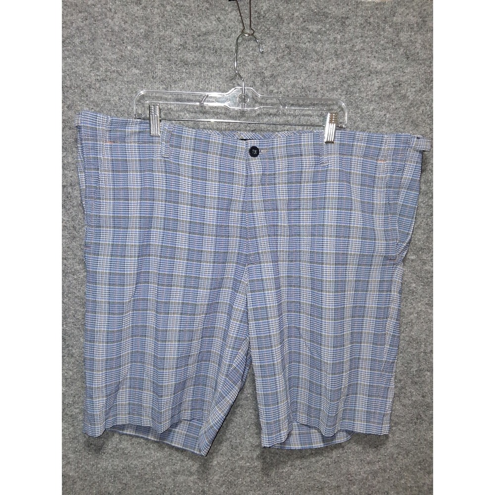 Tommy Bahama Plaid Shorts‎ Mens Size 38 Blue Gray Nylon Casual Relaxed Fit